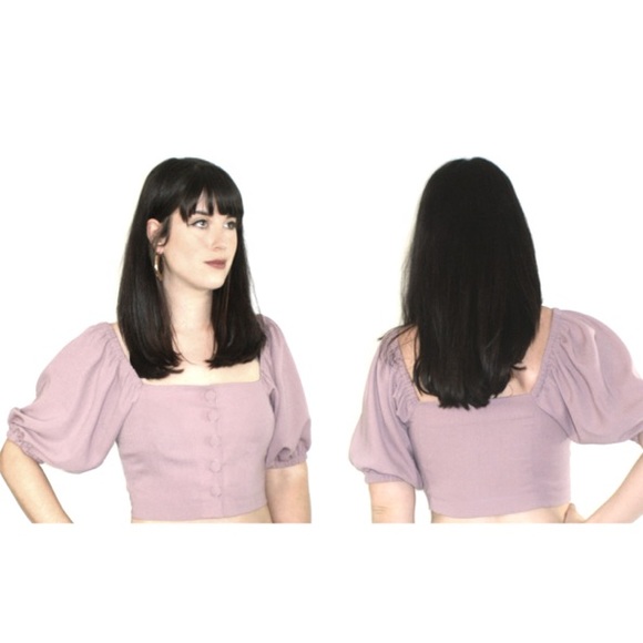 ⭐️3/$20 Floral sheer puffed sleeve Tudor blouse, xs - Picture 6 of 7